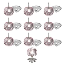 20pcs Transparent Purple No Sew Pearl Buttons 12mm Cover Up Pins Craft Button