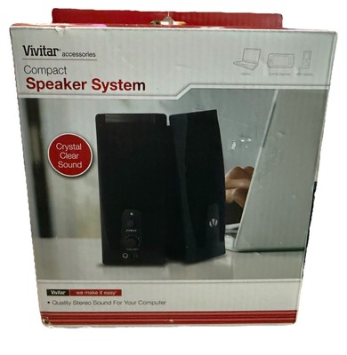 Vivitar Accessories Compact Speaker System Stereo Sound For Computer Laptop MP3