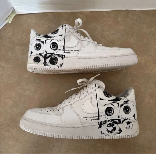 Taille 10,5 CHEMISE Nike Supreme x Comme des Garçons x Air Force 1 Low Eyes