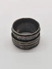 Vintage Sterling Silver Hammered Wide Band Spinner Ring Size 6 Stamped DT 925
