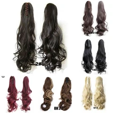 Ponytail Claw   Hair Extension Jaw Pony On Wavy Clip in Hairpiece