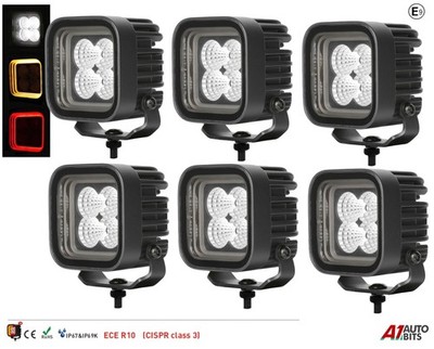 3'' LED Arbeit rot gelb Licht X6 Flutlicht Lampen DRL Offroad LKW SUV 12V 24V 2600lm