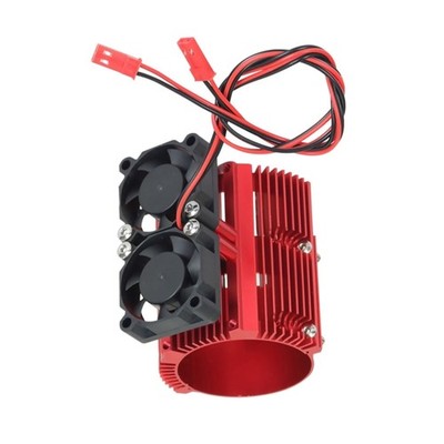 Dual Fan Cooling Radiator For E-REVO 41-43mm Engine 1/10 SUMMIT Motor Heatsink;