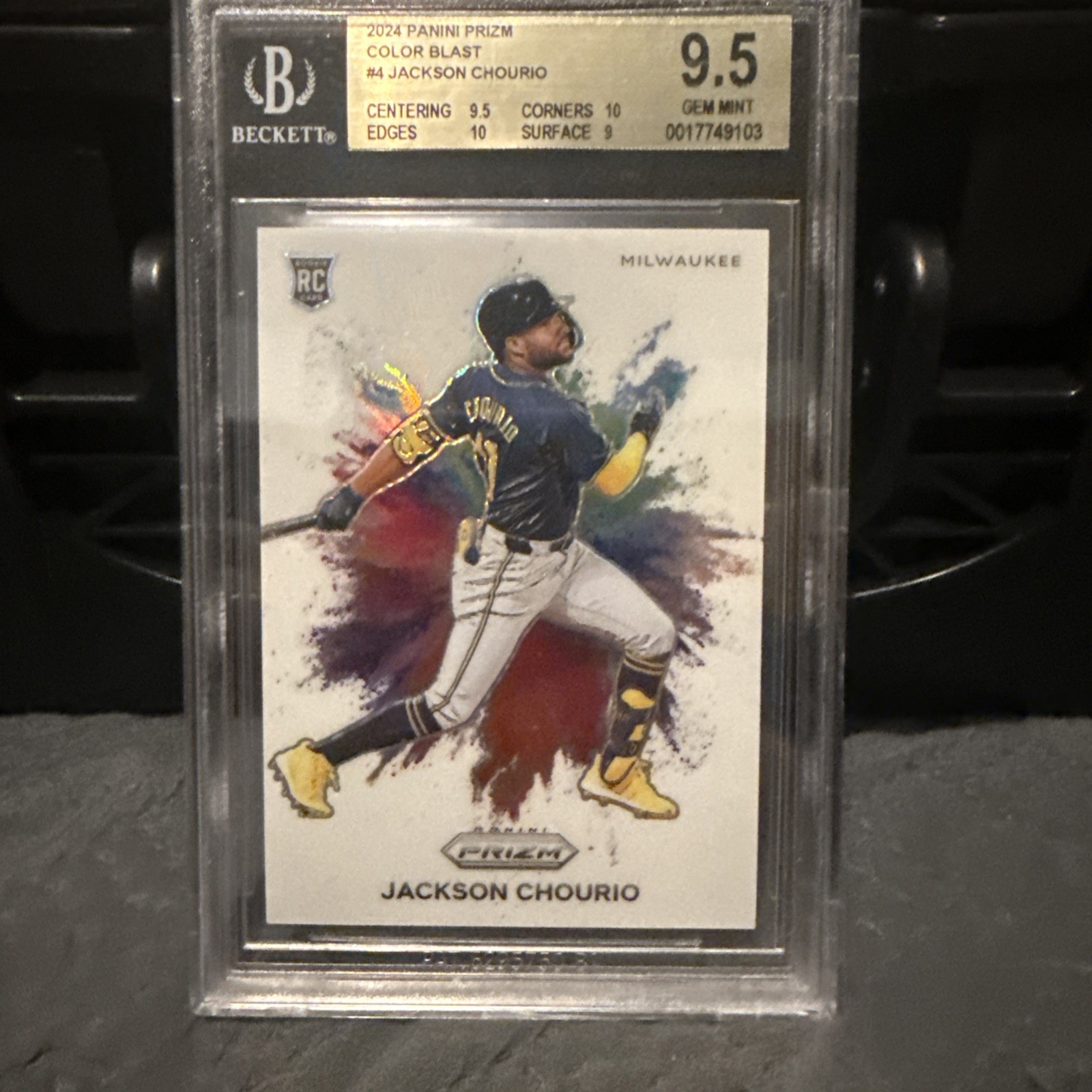 2024 Panini Prizm Color Blast Jackson Chourio #4 (RC) SSP