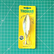 Vintage Thomas Buoyant Spoon A Deadly Lure On Card Made in USA