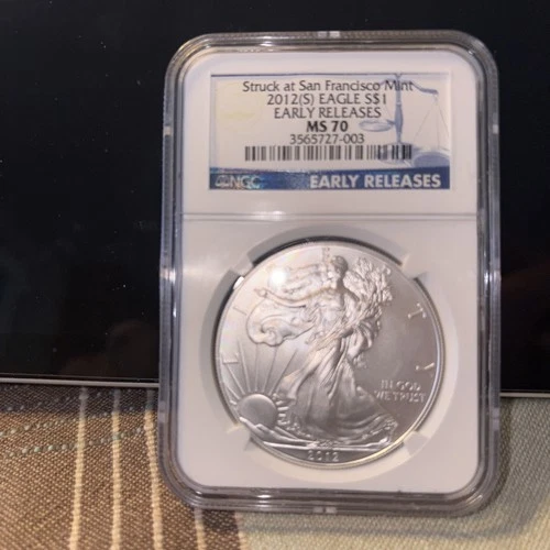 2012-(S)Silver Eagle $1 NGC MS70 ER San Francisco Mint 1 oz .999 Fine ASE Coin