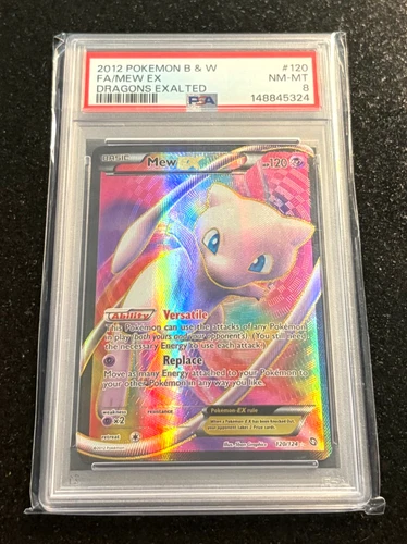 2012 Pokemon B&W FA/MEW EX Dragons Exalted #120 PSA 8