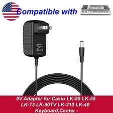 9V Adapter for Casio LK-50 LK-55 LK-73 LK-90TV LK-210 LK-40 Keyboard,Center -