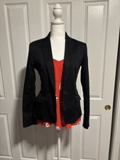 Mango MNG Women's Black Single-Breasted Suit Blazer Jacket, Size 4