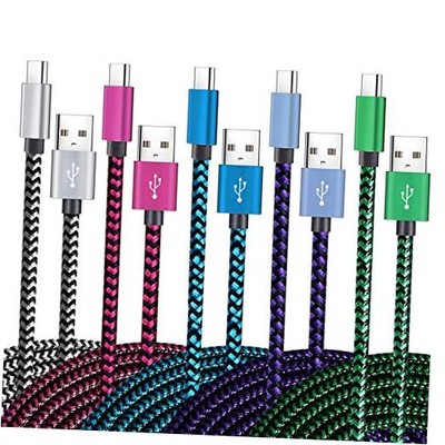  USB Type C Cable Fast Charging, Tpc001 5 Pack(6Ft 3A) Braided C Charger 