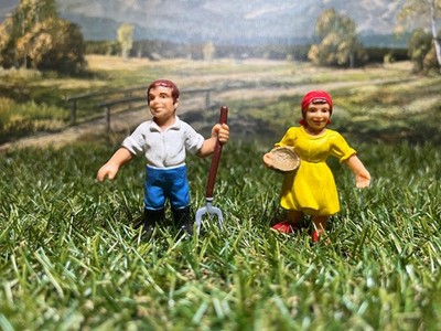 Bullyland Bully Bauer und Bäuerin Menschen Figuren Bauernhof Raritäten alt