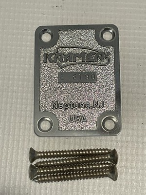 1980's Kramer USA American Guitars E Series Neptune, NJ Chrome Neckplate