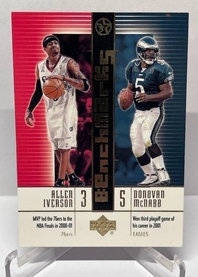 2002-03 Upper Deck Super Stars Benchmarks Allen Iverson Donovan McNabb #5