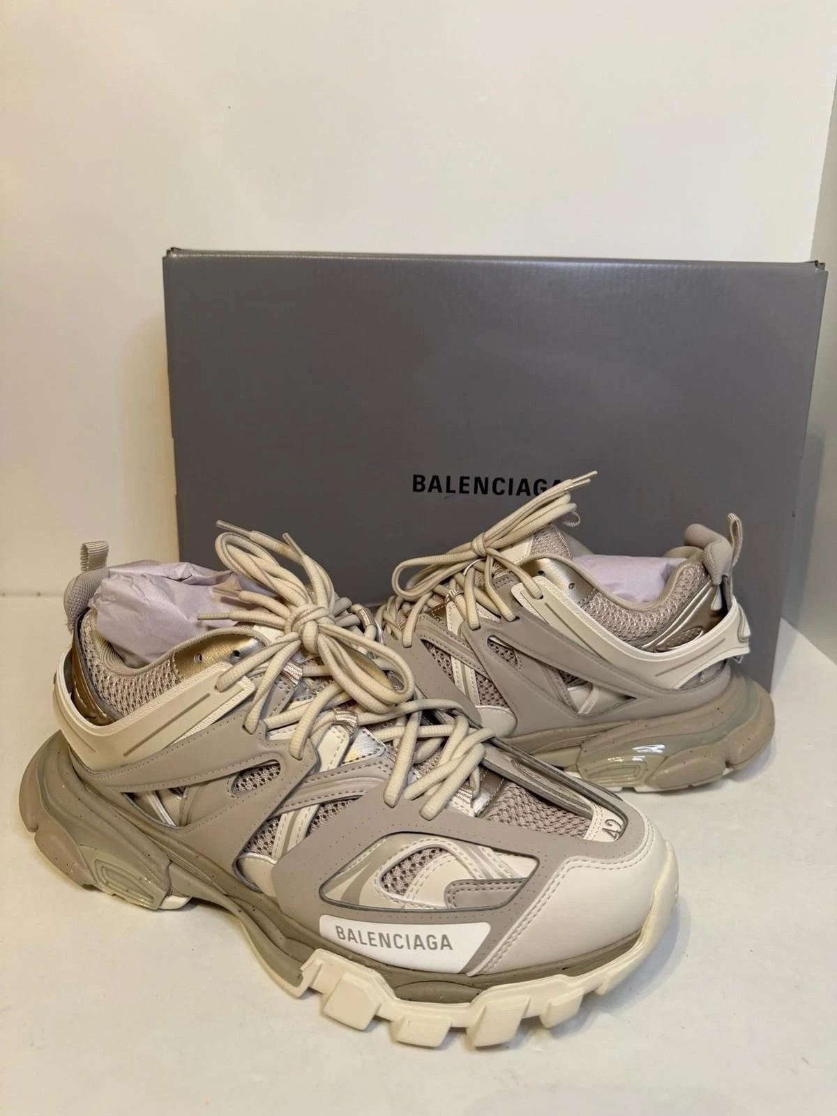 Balenciaga — Balenciaga Track Sneakers Speckled Beige SZ 46 Brand New