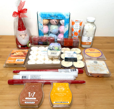 18 Pack Variety Scented Wax Cubes Melts-Candles-Bath Bombs-Hand Cream-Bath Salts