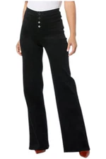 DG2 by Diane Gilman Women's Stretch Button Fly Jean Black