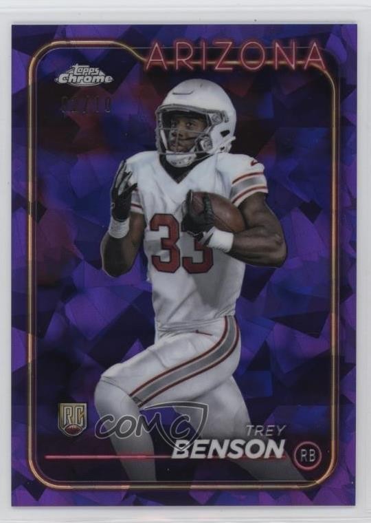 2024 Topps Chrome Sapphire Rookies Purple 2/10 Trey Benson #214 Rookie RC 5i3