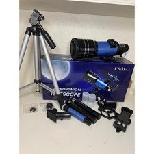 ESAKO Astronomical Refractor Telescope 70mm Aperture 400mm AZ Mount Blue Exc