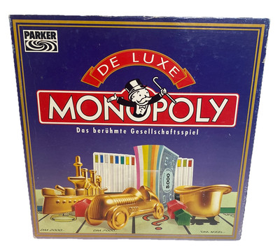 Monopoly Deluxe Edition De Luxe Parker 1993 Brettspiel Vintage Vollständig RAR