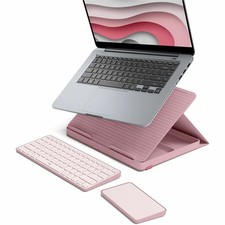 Logitech Casa Pop Up Desk Work From Home Kit with Laptop Stand BOHEMIAN BLUSH 