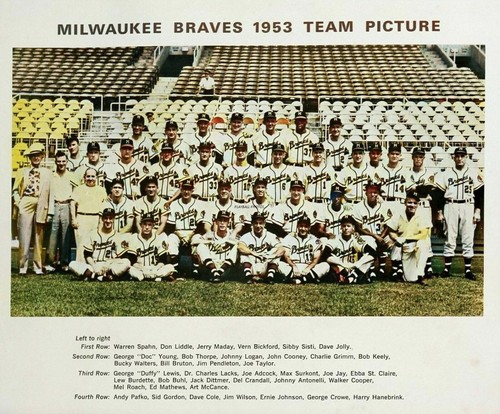 1953 Milwaukee Braves 8x10 Colorized Team Print-FREE SHIPPING