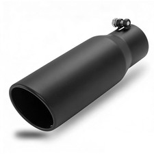 Exhaust Tip Black 3 Inlet - 4 Outlet - 12 Long Electroplating Bolt-on