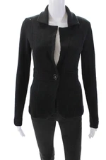 Neiman Marcus Womens Single Button Cashmere Sweater Coat Black Size XS
