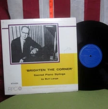 BURT LANGE autograph Brighten the Corner record album Sacred Piano Styling vinyl