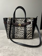 Mulberry Zipper Bayswater Animal Skin And Black Brown Leather Crossbody Handbag