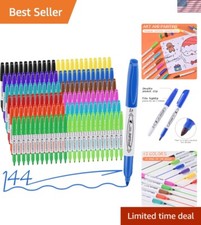 Waterproof 144 Pack Permanent Markers Quick-Dry Fine Point for Kids Adults