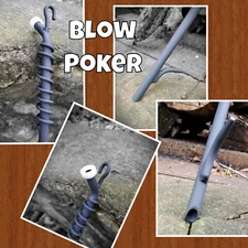 Fire Blow Poker, Custom Length 28"-40", Blacksmith ,Camping, Fire Pit Accessory