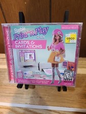 New Sealed Barbie Print  n Play Cd-Rom Windows 95 1996, Mattel Media 