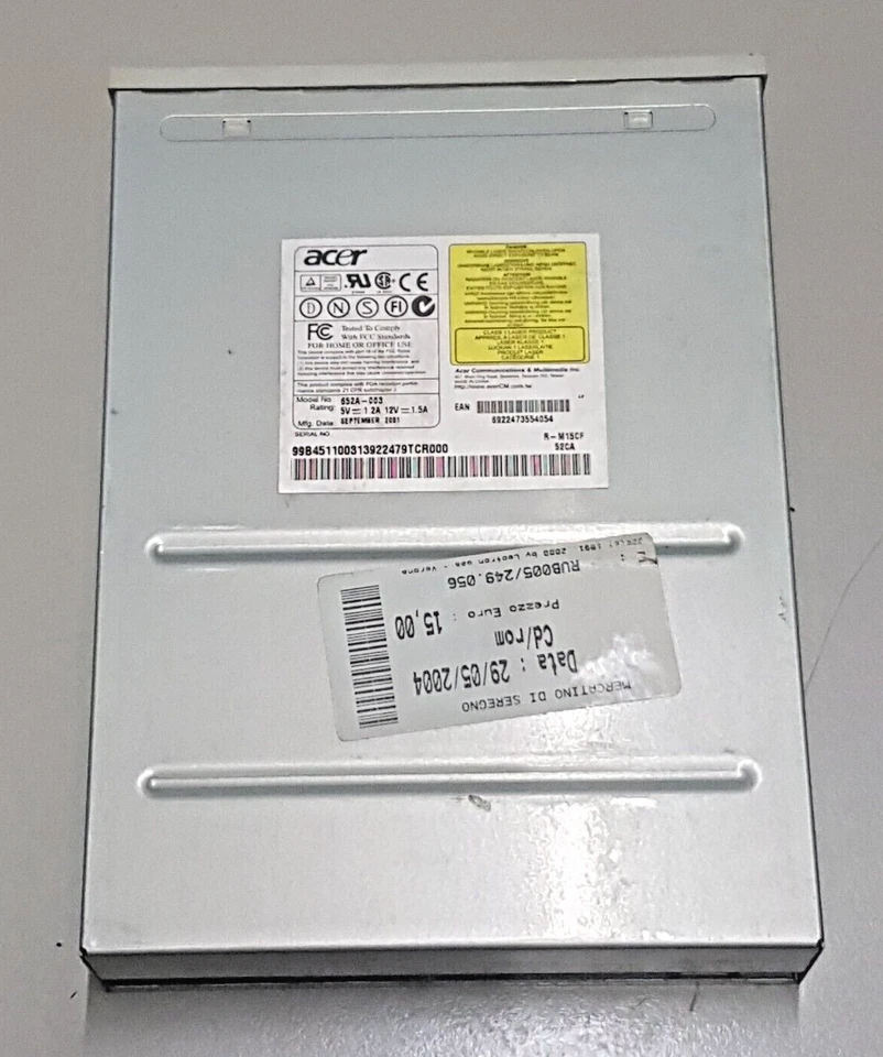 Acer IDE model: 652A-003 CD-ROM 52x september 2001 Internal Laufwerk weiss - Bild 2 von 2