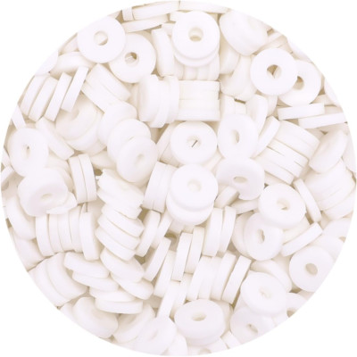 -2000Pcs White Clay Beads (6Mm),Clay Beads for Jewelry Making,Heishi Beads,Clay 