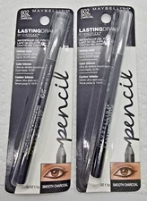 2X Maybelline Waterproof Gel Pencil #602 SmoothCharcoal Lasting Drama New