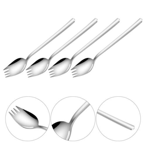 4 Pcs Stainless Steel Salad Spoon Noodle Metal Fruit Servers Work Baby