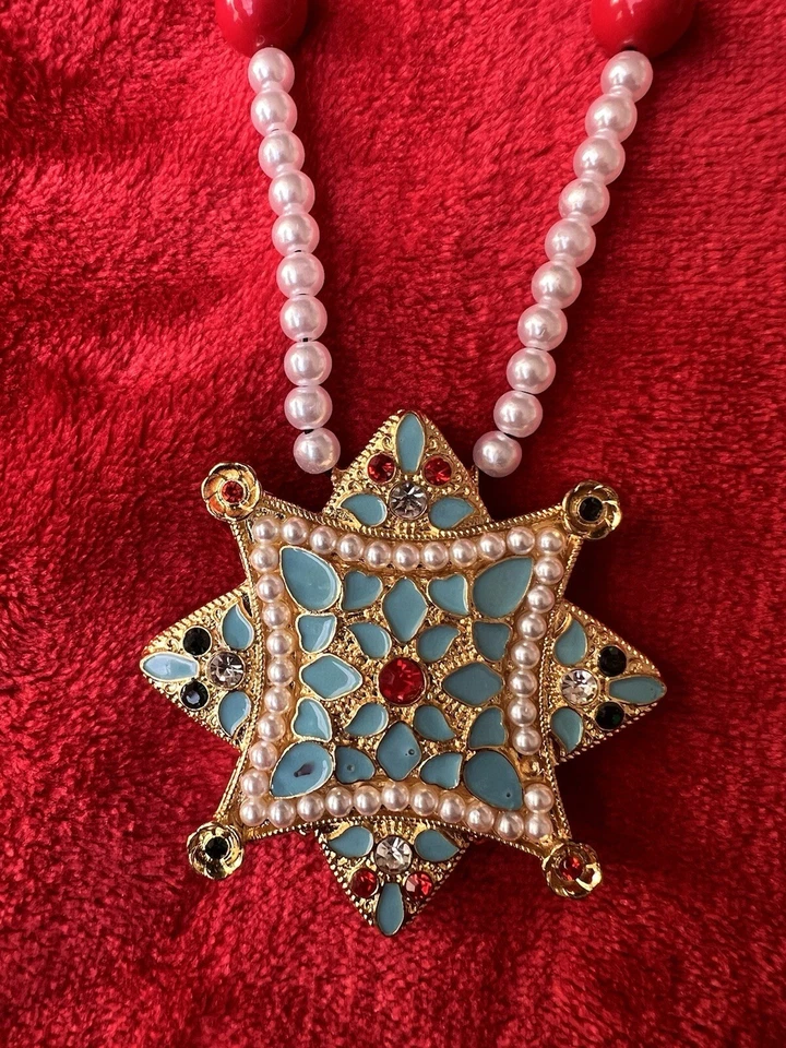 Colgante Tibetano Gau Ghau Caja Coral, Turquesa, Lapislázuli, Plata de Ley 22.1g Foto 2 de 4