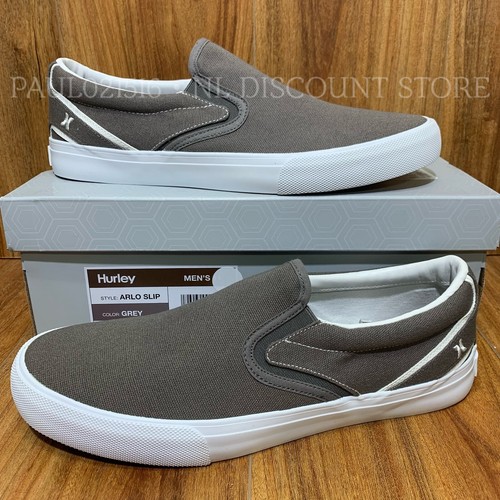 HURLEY Men's Arlo Canvas Slipon Casual Shoes Gray Sizes & Condition