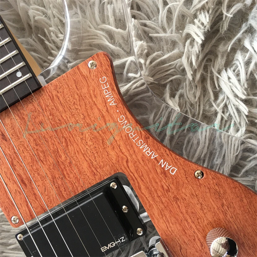 Guitarra Eléctrica Clear ArmStrong Diapasón Palisandro Pastilla H Golpeador Naranja Foto 4 de 4