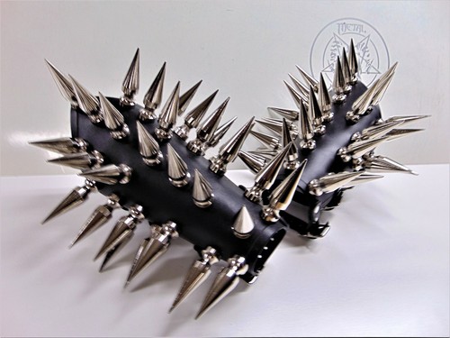 GUANTES DE CUERO CON PICOS GIGANTES .NEGRO METAL (MDLG0044)... ARTESANÍAS - Imagen 8 de 10