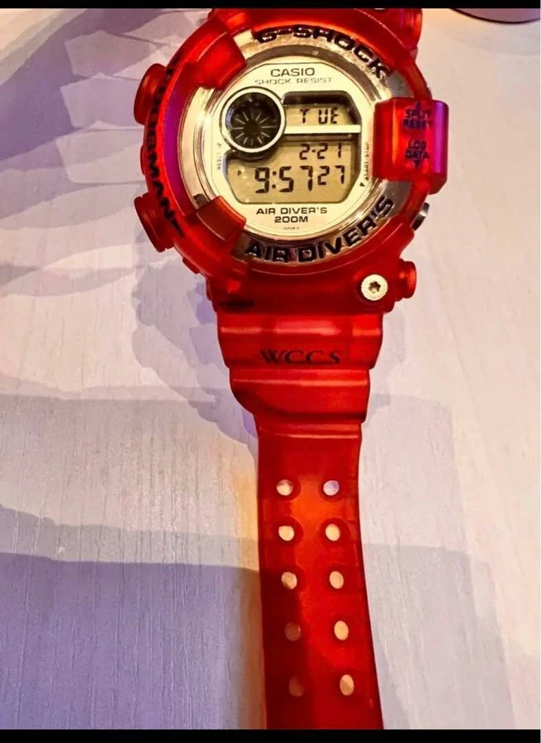 Casio G-SHOCK DW-8250 WC FROGMAN Red Rare Color Wristwatch Working