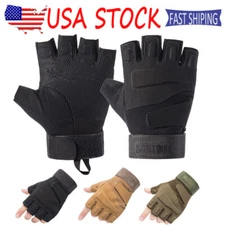 Tactical Fingerless Gloves Military Combat Shooting Half Finger Gloves for Men