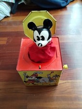 1970's Mickey MOUSE Jack In The Box Musical Carnival Toy WALT Disney Productions