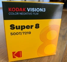 Kodak Vision 3 500T 7219 Super-8 Color Negative Film - NEW Fresh - NO REMJET