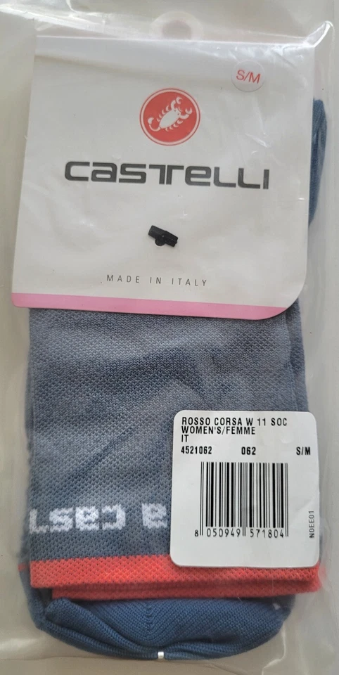 Premium Castelli ROSSO CORSA Women's Cycling Bike Socks Medium US 5-7 EU 36-38 - Image 2 of 3