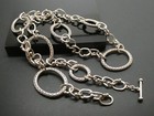 Night Oval Chain Necklace 24" Michael Dawkins Sterling Silver 925 Starry