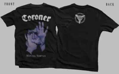 New D T G printed T-shirt - CORONER - Mental Vortex - size- S,M,L,XL,2-3-4-5XL