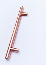 Kitchen Cabinet Handles Pull Draw Door Copper Knobs Rose Gold Solid Steel Bar 
