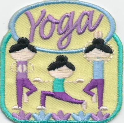 Girl YOGA Girls  Yellow Class Visit Fun Patches Crests Badges SCOUT GUIDE day