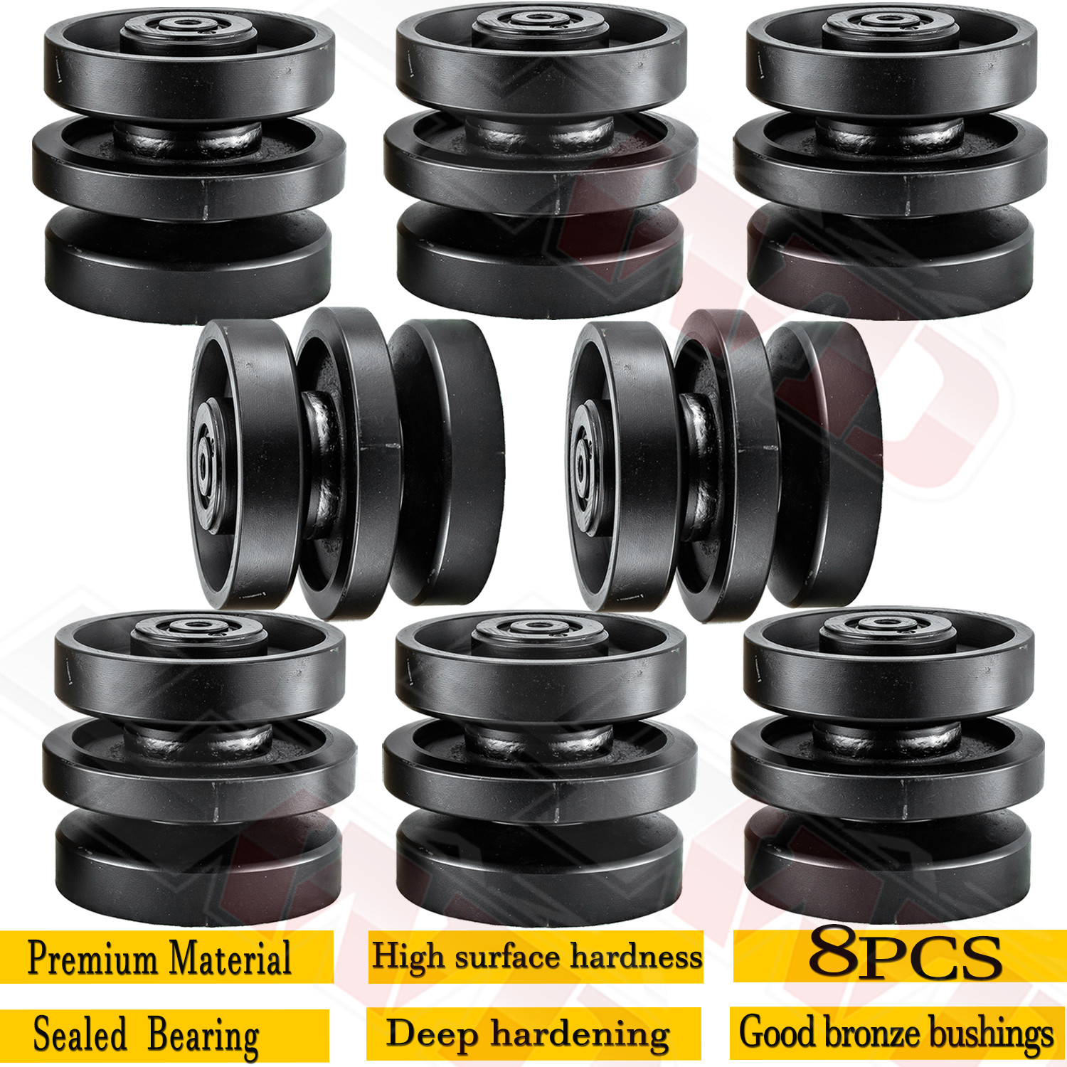 8x Bottom Roller Black For Bobcat T180 T190 T200 T590 T630 T650 T770 T320 T750.